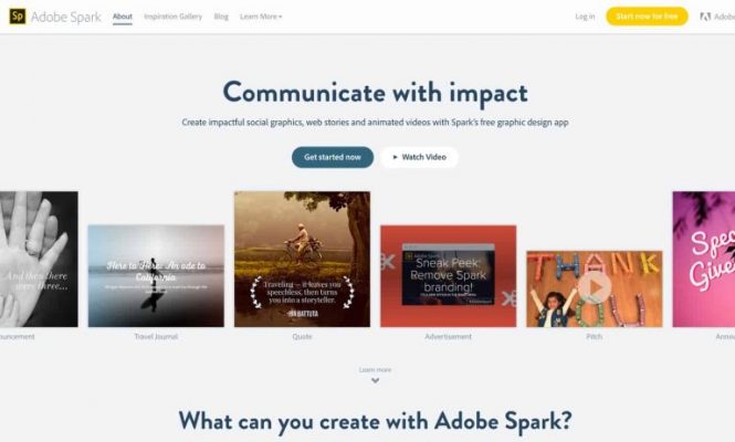Adobe Spark là công cụ tuyệt vời dành riêng cho bạn, hỗ trợ bạn tạo video quảng cáo ngắn và các stories ấn tượng trên mạng xã hội.