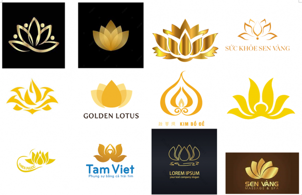 Logo hoa sen phật giáo vàng 