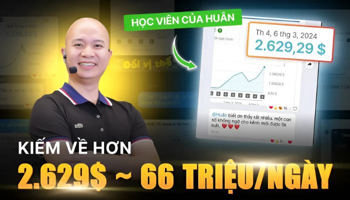 Kết quả học viên và uy tín của tác giả của khóa dạy Youtube Huân Academy