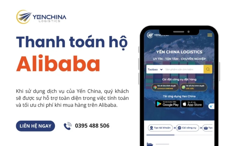 Dịch vụ thanh toán hộ đơn mua hàng Alibaba tại Yến China 